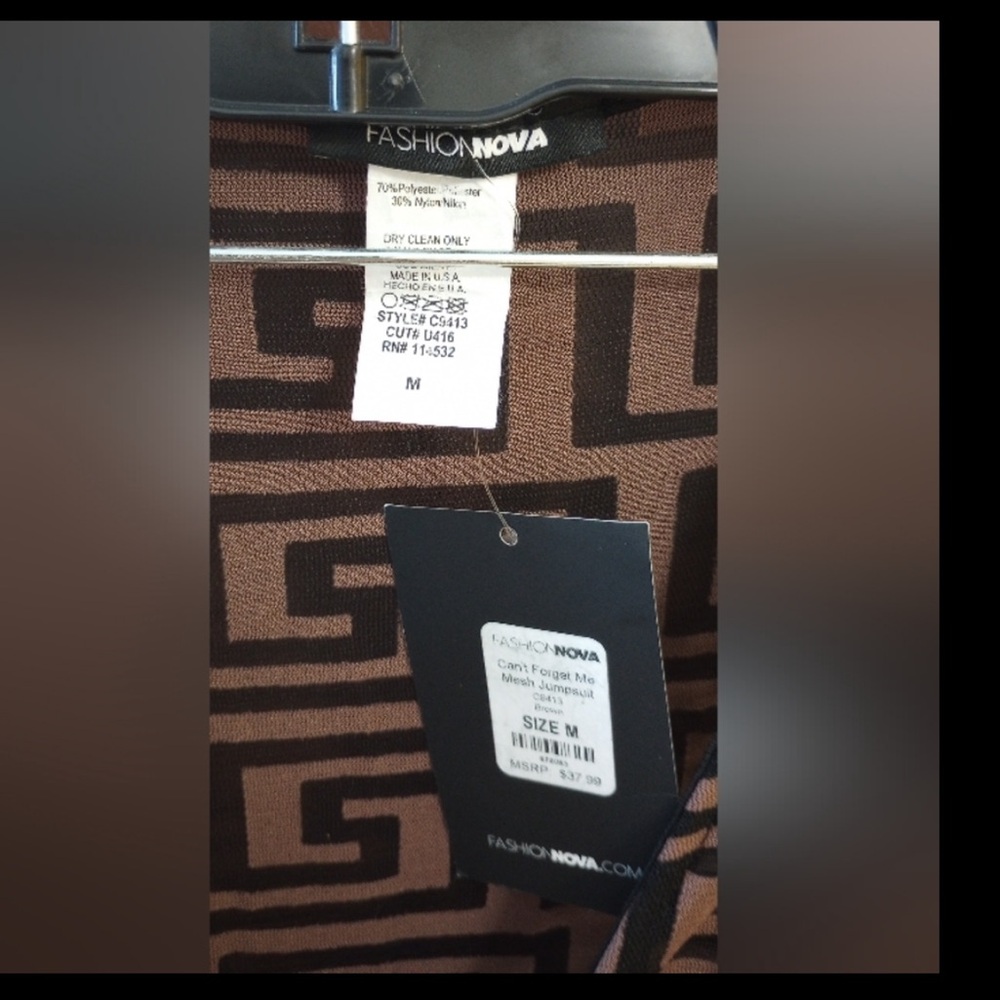 FASHION NOVA Sexy Sheerness Mesh One Piece Jumpsuit. Size Medium stretchy to a L - Picture 10 of 11